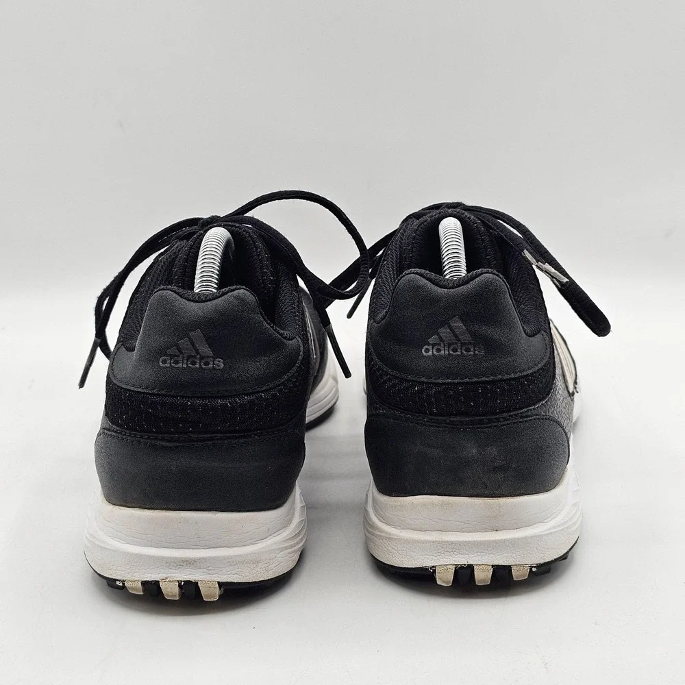 Adidas Golf Shoes Mens Size‎ 10.5 Black White TRAXION Spiked Cleats 816508